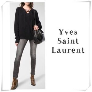 Saint Laurent D01 SK LW Skinny Jeans Washed Gray